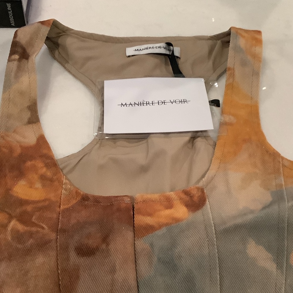 48. Manier De Voir Earthy Tones Corset Top, Size 0, Brand New - Picture 3 of 3